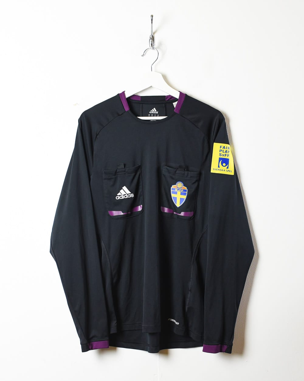 Adidas Sweden Match Issue Referee Long Sleeved Football Shirt - Medium - Domno Vintage
