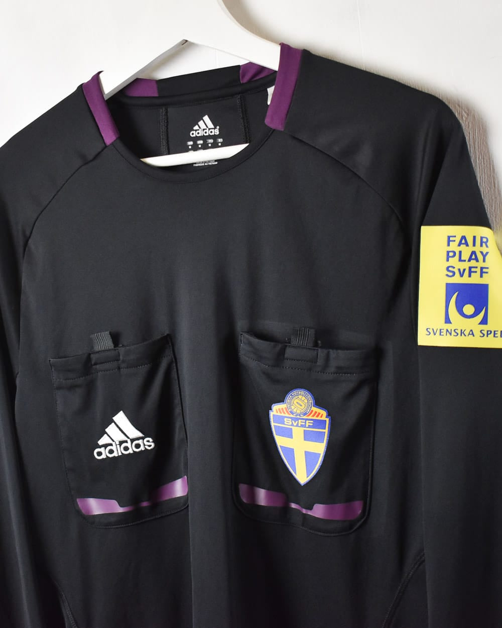 Adidas Sweden Match Issue Referee Long Sleeved Football Shirt - Medium - Domno Vintage
