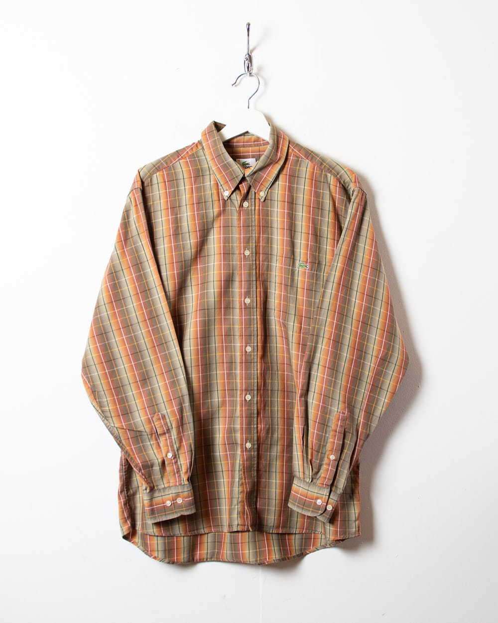 Neutral Lacoste Checked Shirt - Large