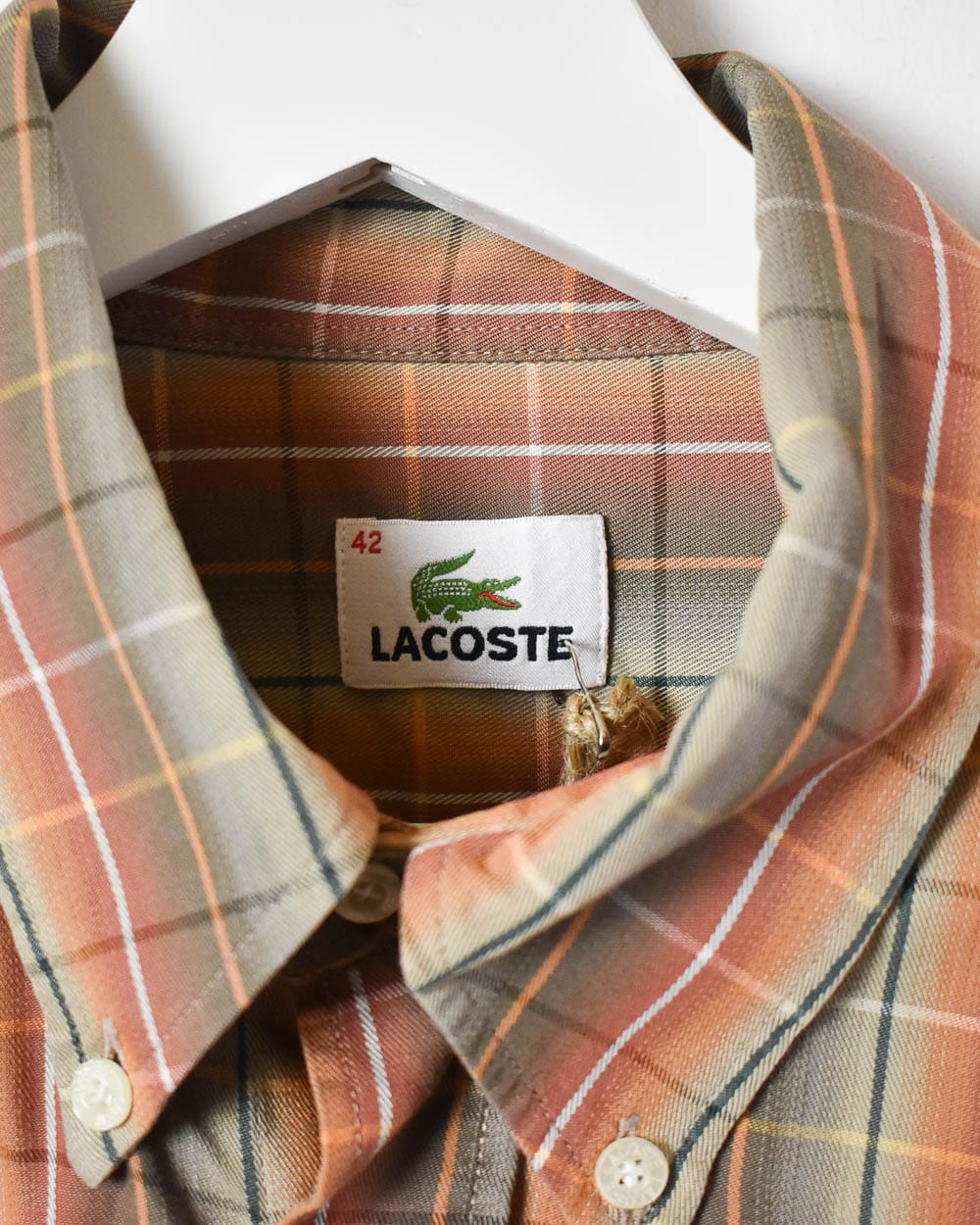 Neutral Lacoste Checked Shirt - Large