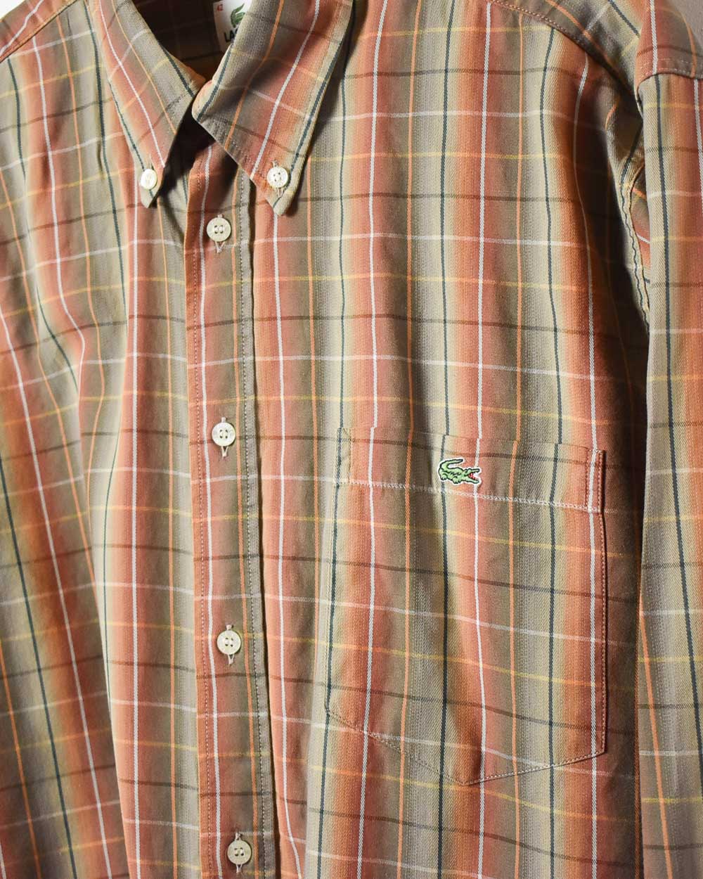 Neutral Lacoste Checked Shirt - Large