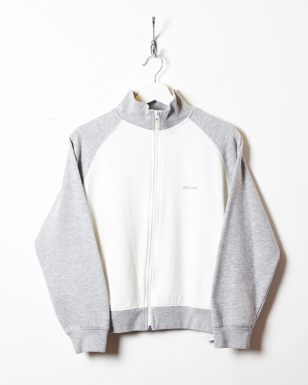 White Reebok Zip-Through Sweatshirt - X-Small Women's