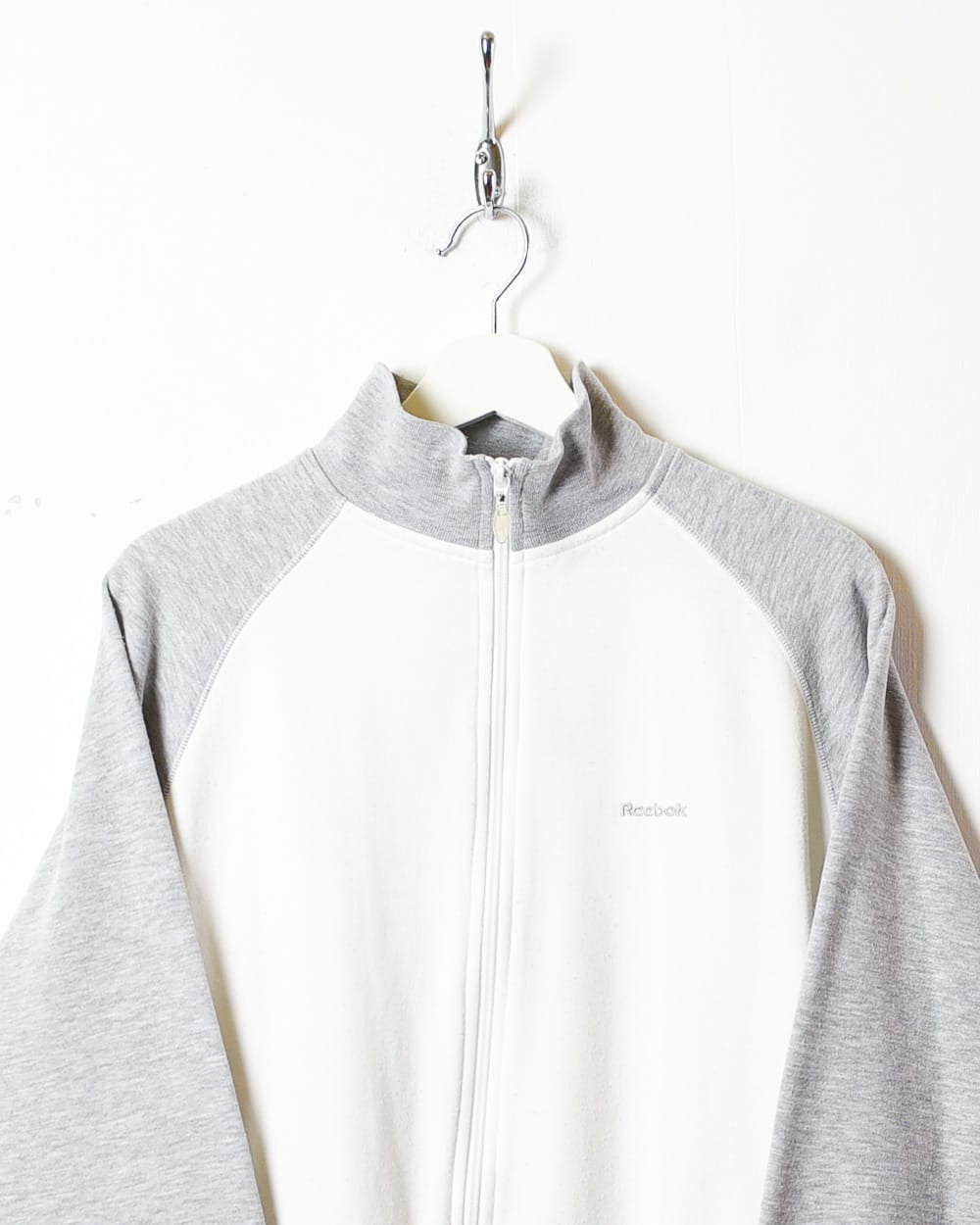 White Reebok Zip-Through Sweatshirt - X-Small Women's