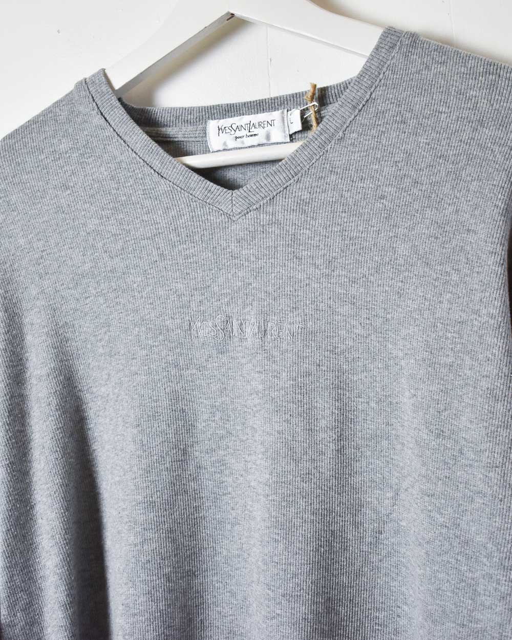 Stone Yves Saint Laurent Thin Sweatshirt - Large