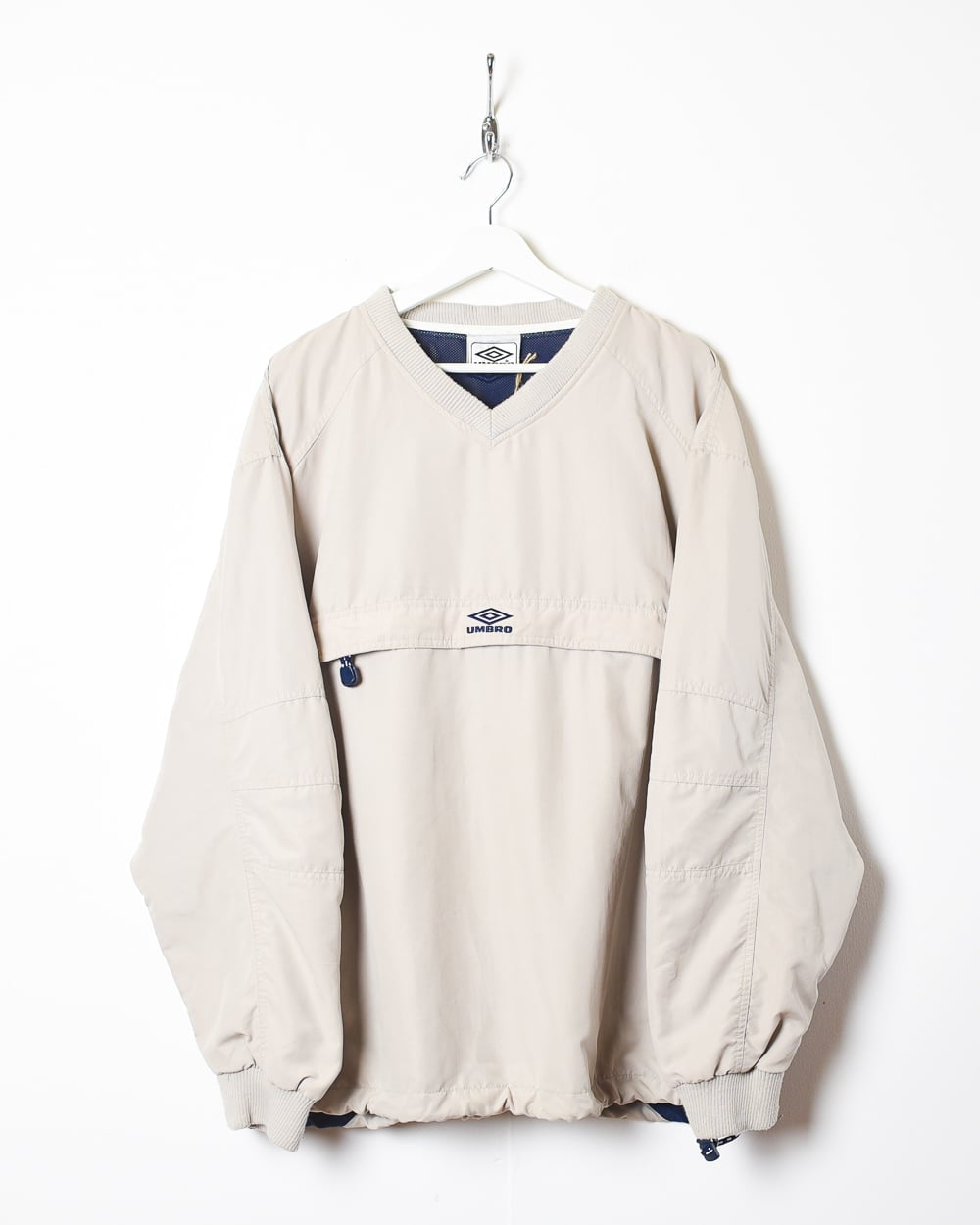 Neutral Umbro Kangaroo Pocket Pullover Windbreaker Jacket - Large
