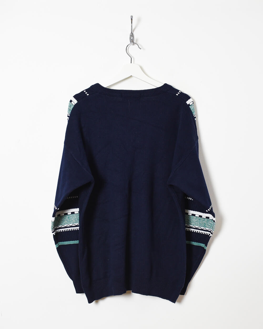 Navy Vintage Knitted Sweatshirt - Medium