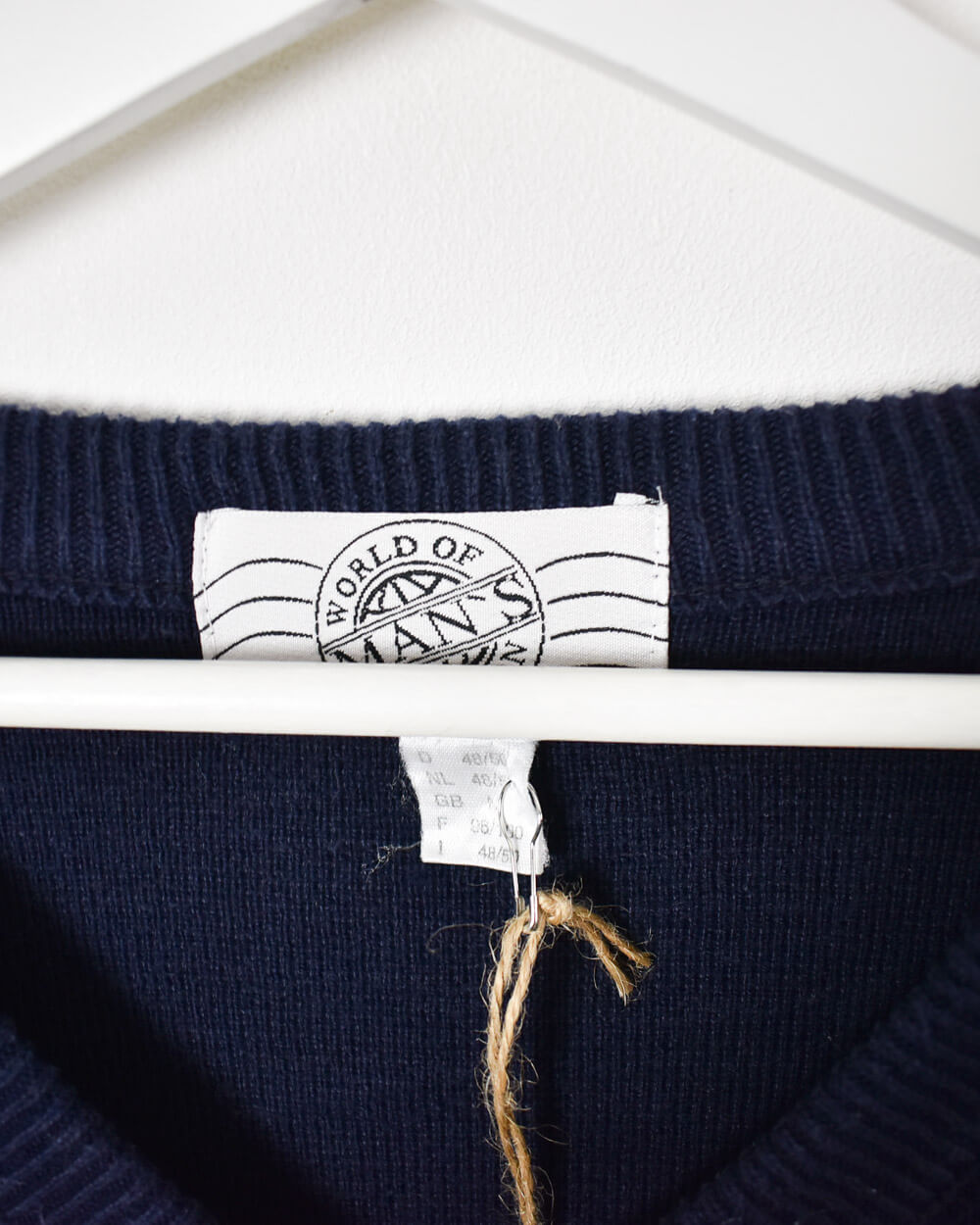 Navy Vintage Knitted Sweatshirt - Medium