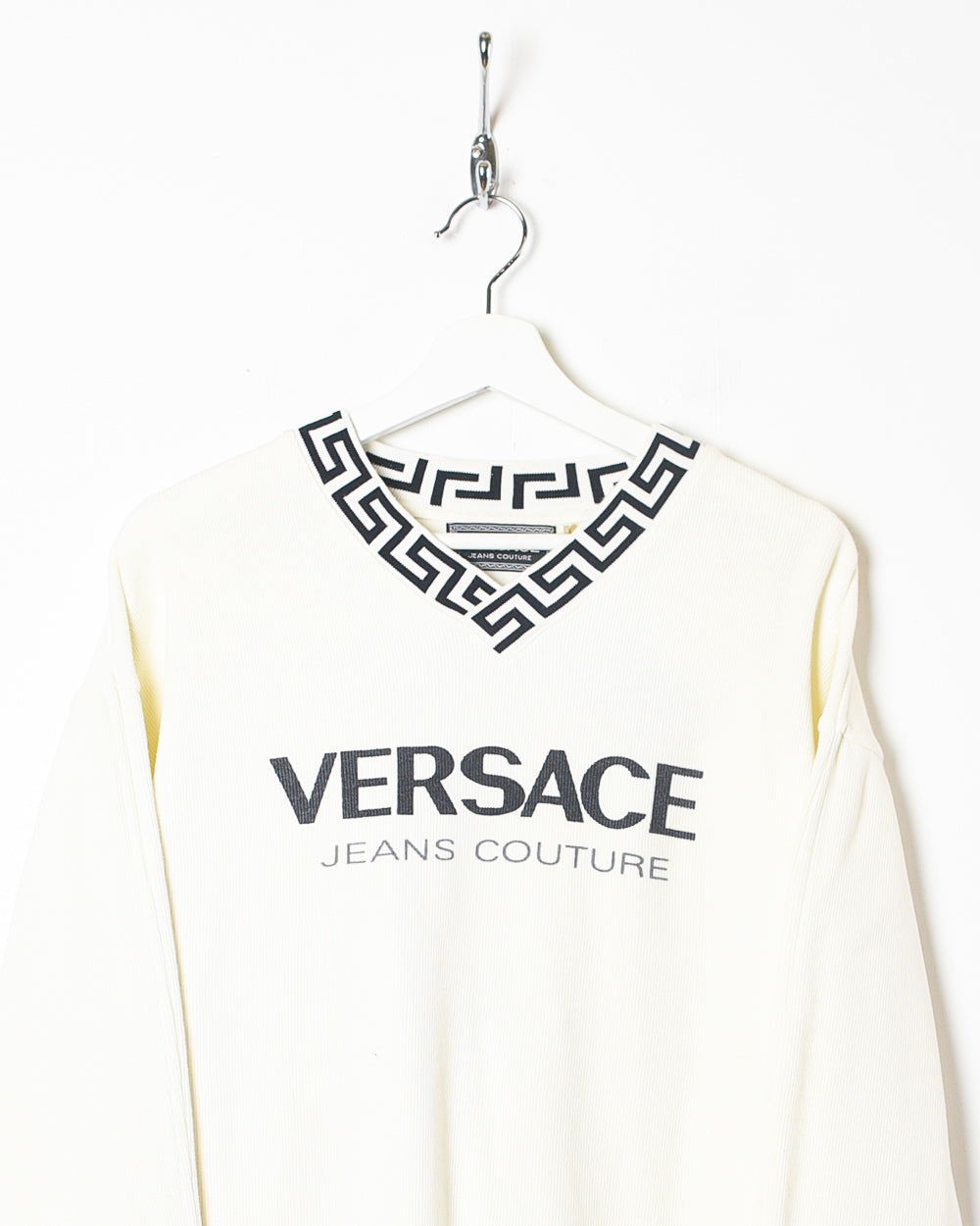 Neutral Versace Jeans Couture V-Neck Sweatshirt - Small