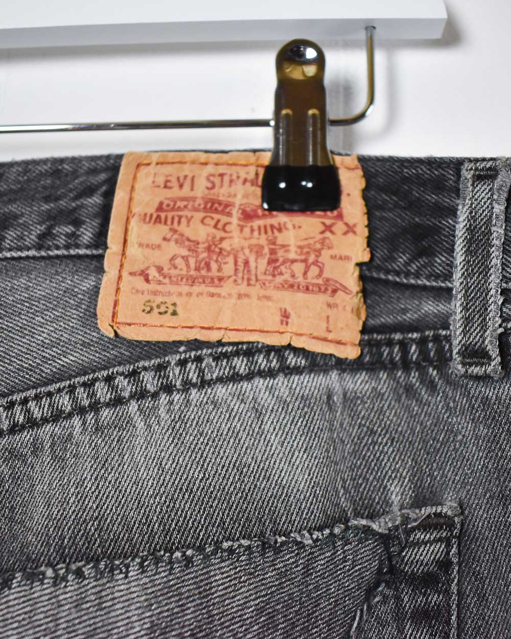 Grey Levi's USA 501 Double Knee Jeans - W32 L32
