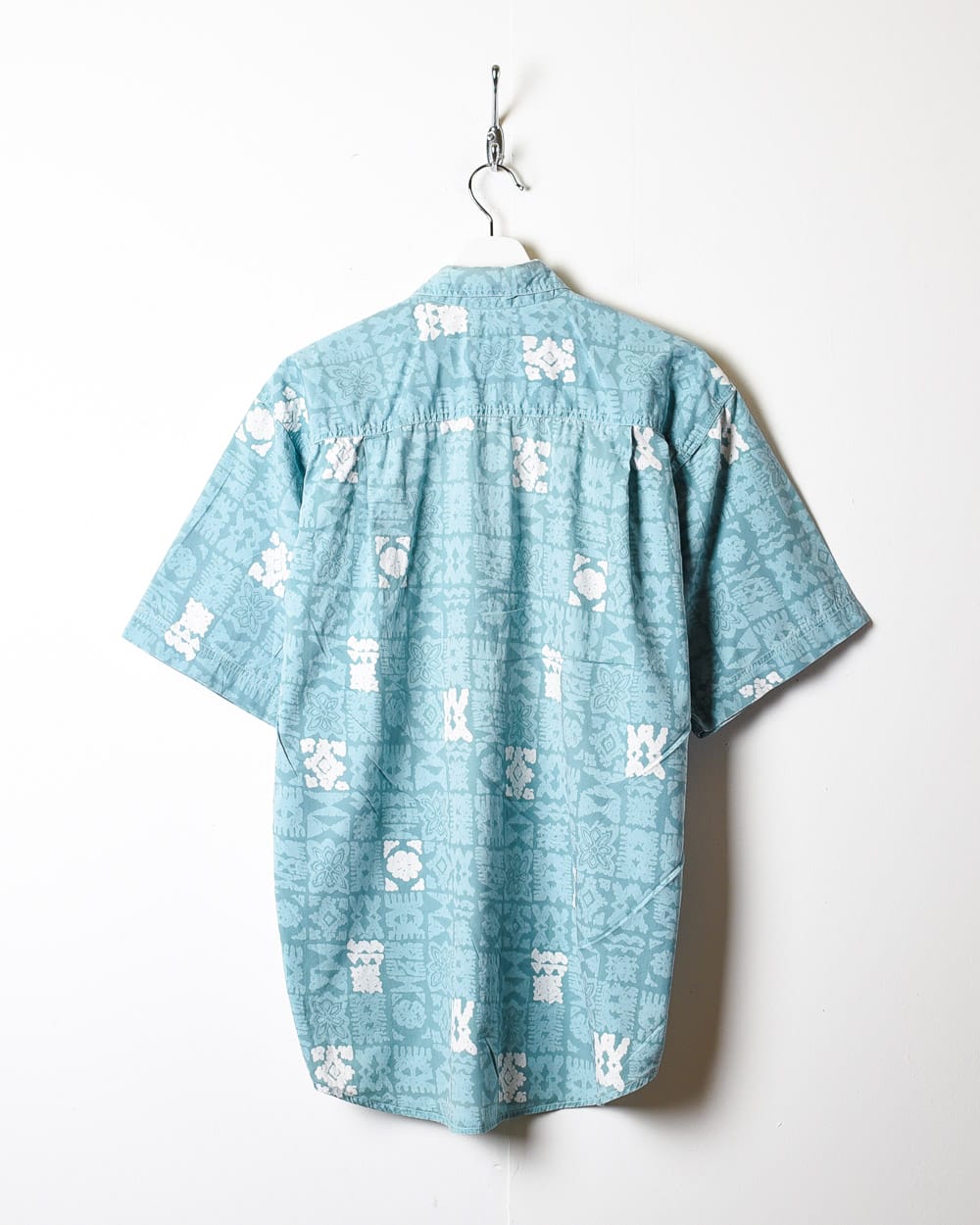 BabyBlue Patterned All-Over Print Short Sleeved Shirt - Large