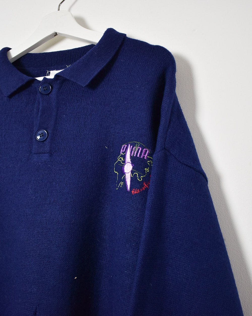 Navy Puma Knitted Sweatshirt - Large