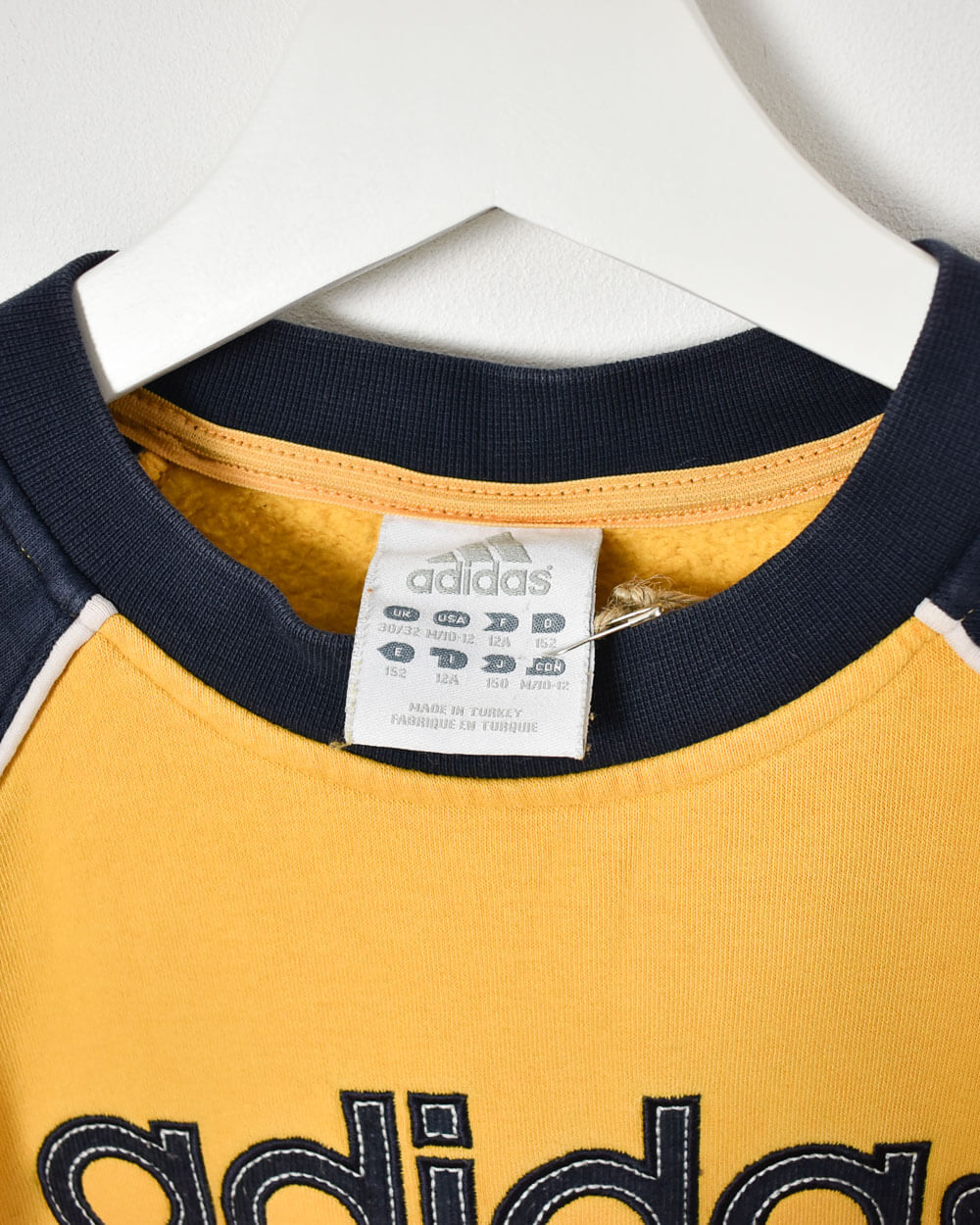 Yellow Adidas Women's Sweatshirt - Medium