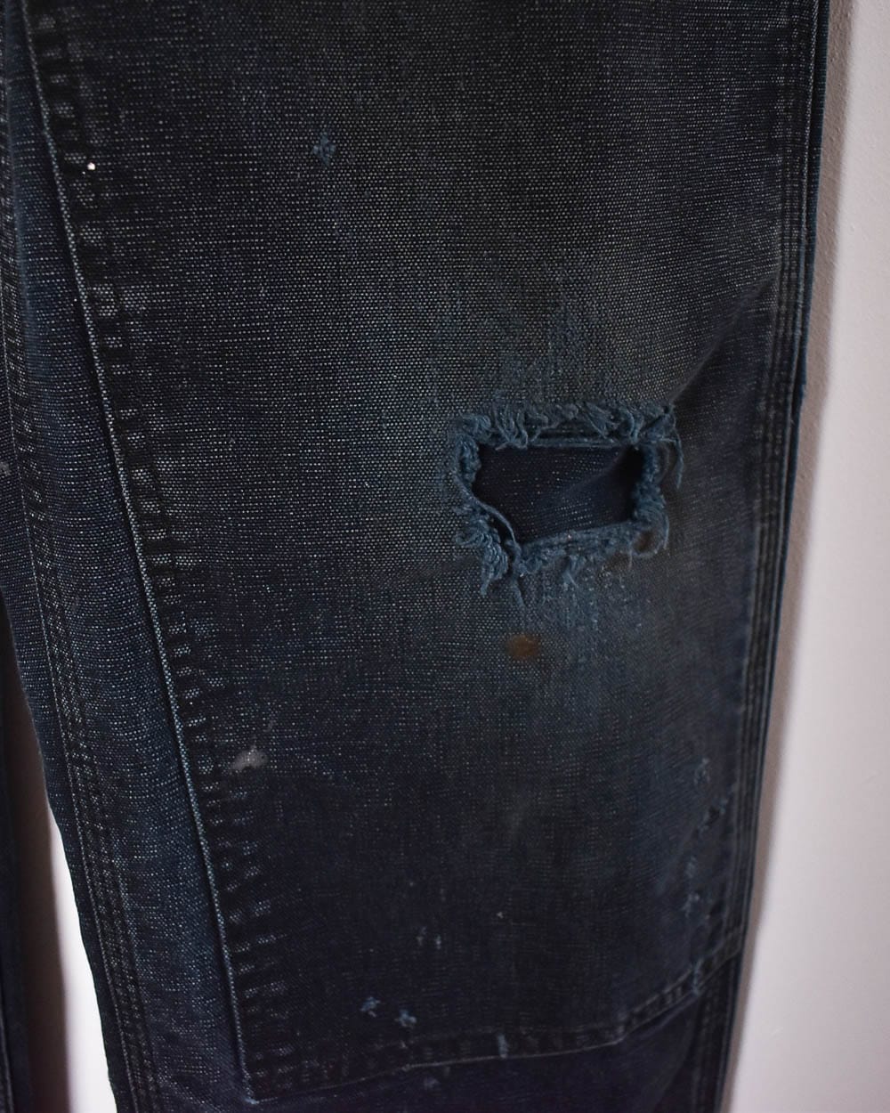 Black Carhartt Distressed Double Knee Carpenter Jeans - W34 L34