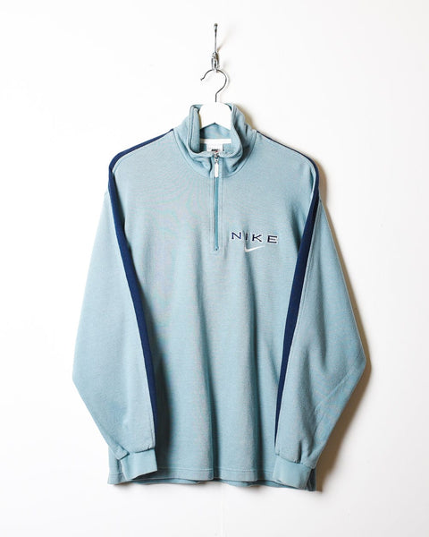 90s BabyBlue Nike Zip Sweatshirt Small Cotton– Vintage
