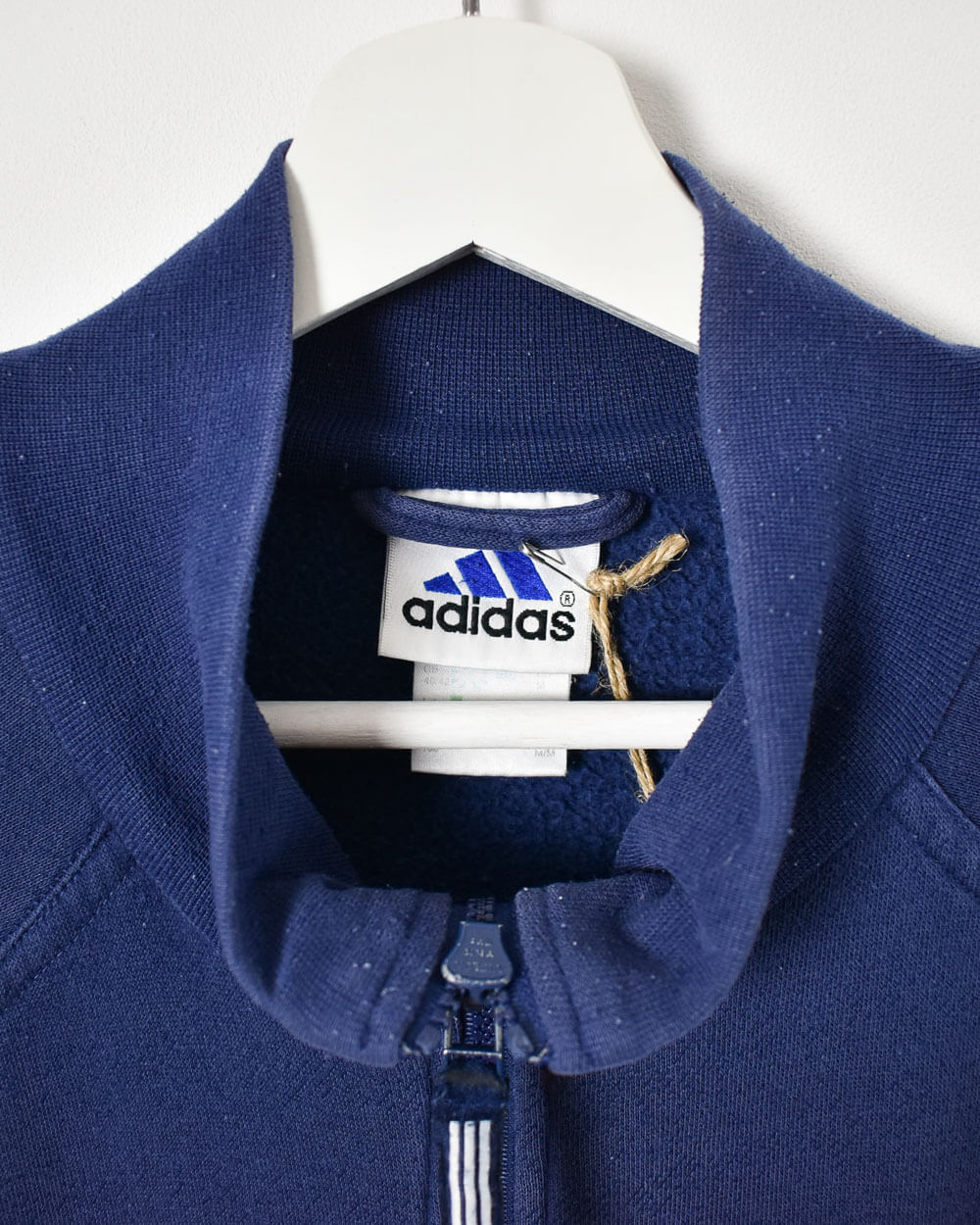 Navy Adidas Zip-Through Sweatshirt - Large