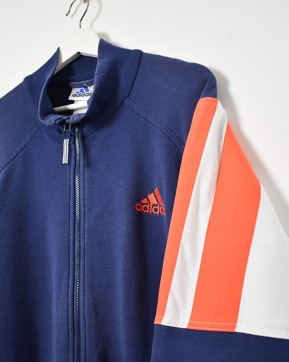 Navy Adidas Zip-Through Sweatshirt - Large