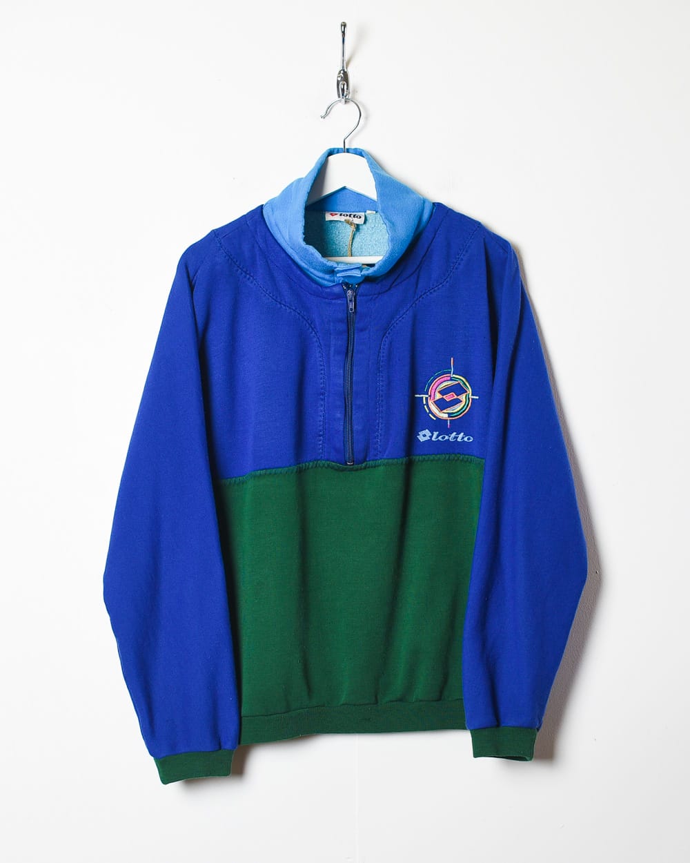 Blue Lotto Double Collar 1/4 Zip Sweatshirt - Small