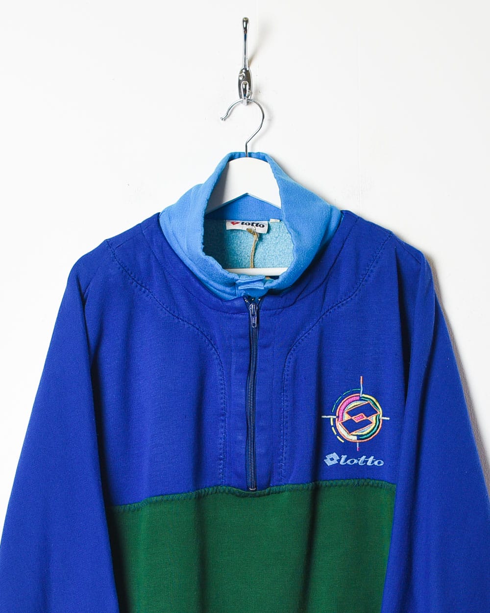 Blue Lotto Double Collar 1/4 Zip Sweatshirt - Small