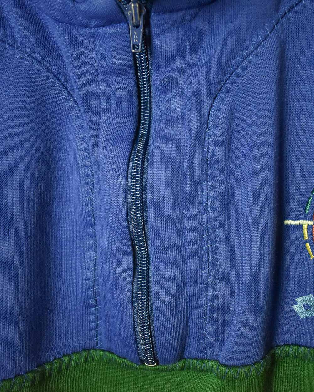 Blue Lotto Double Collar 1/4 Zip Sweatshirt - Small