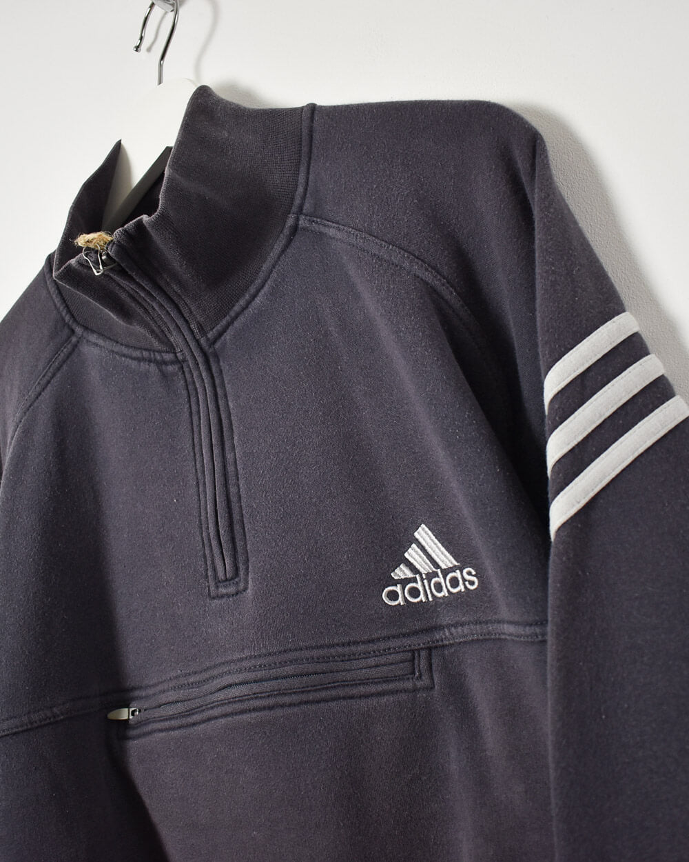 Grey Adidas 1/4 Zip Sweatshirt - Large