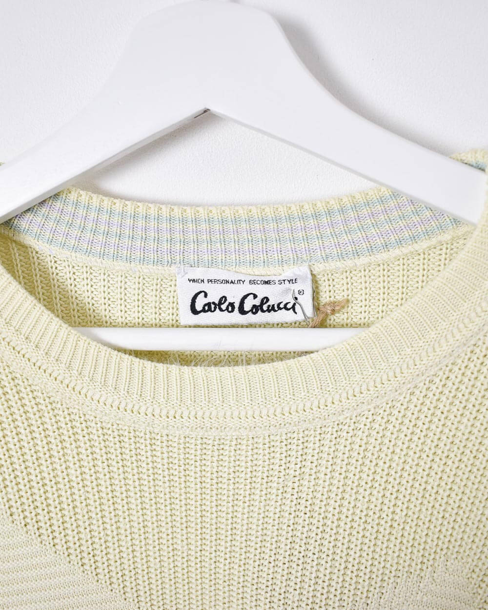 Yellow Carlo Colucci Knitted Sweatshirt - Large