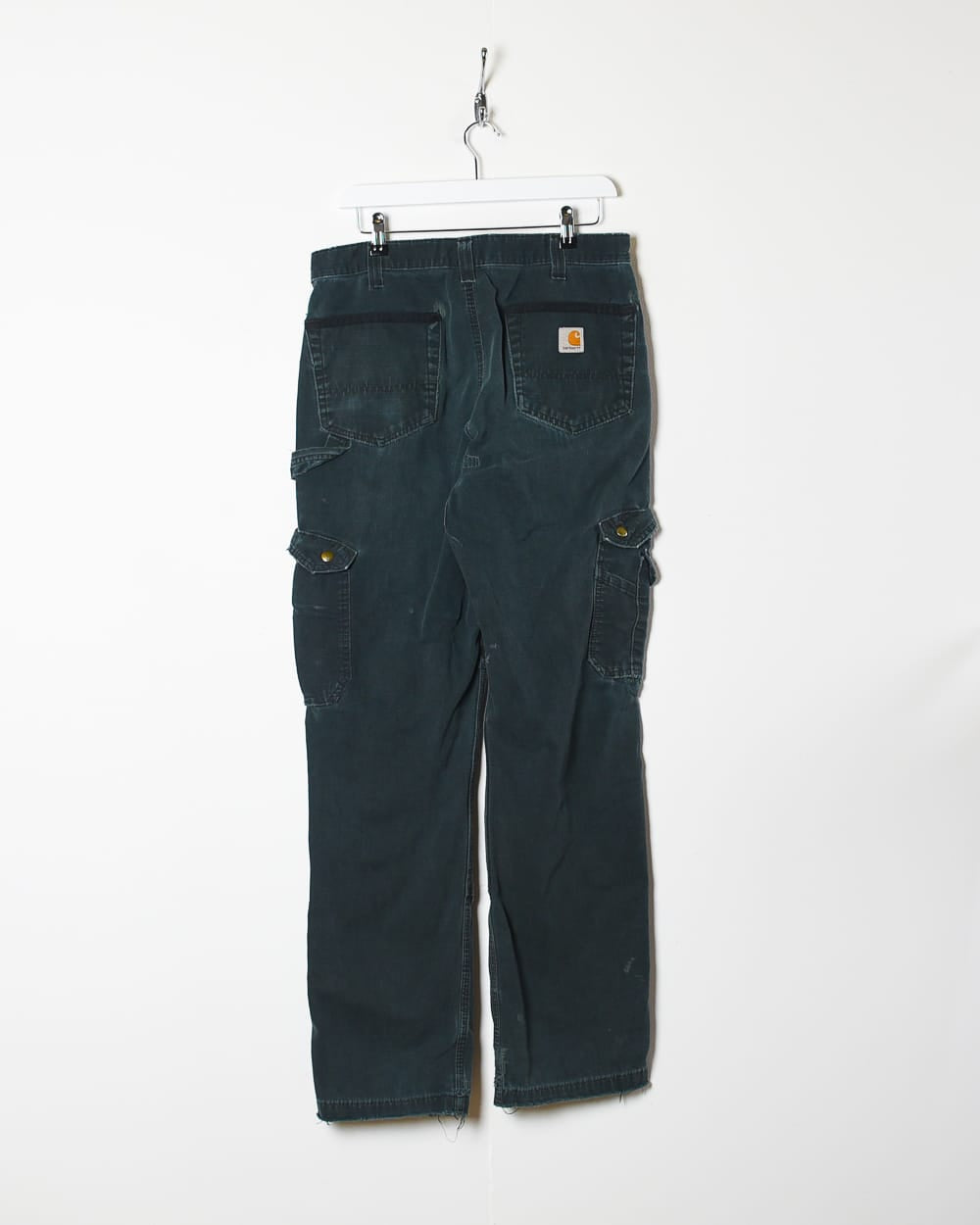 Black Carhartt Distressed Double Knee Carpenter Cargo Jeans - W32 L34