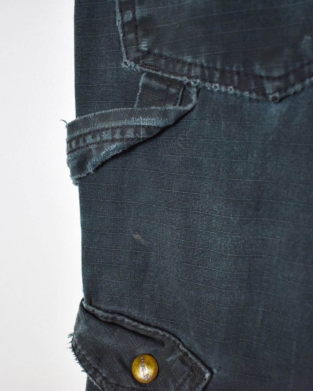 Black Carhartt Distressed Double Knee Carpenter Cargo Jeans - W32 L34