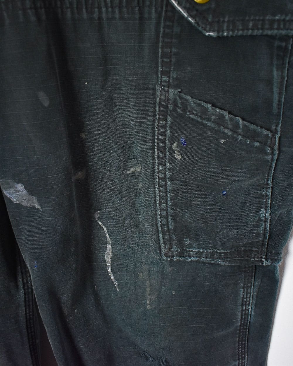 Black Carhartt Distressed Double Knee Carpenter Cargo Jeans - W32 L34