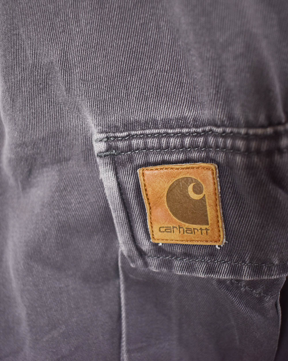 Grey Carhartt Double Knee Carpenter Cargo Jeans - W38 L30