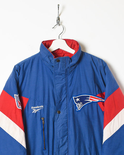 Vintage 90s Navy Reebok X NFL New England Patriots Long Jacket - X-Large  Cotton mix / Nylon– Domno Vintage