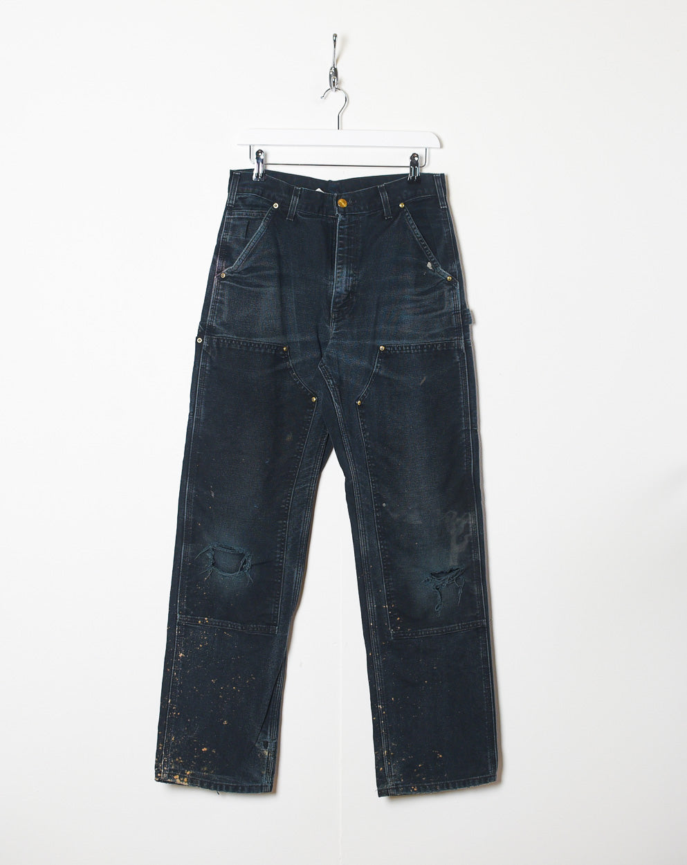 Black Carhartt Double Knee Worn Carpenter Jeans - W30 L32