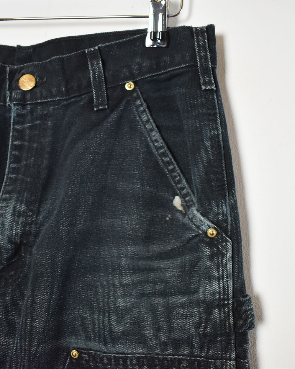 Black Carhartt Double Knee Worn Carpenter Jeans - W30 L32