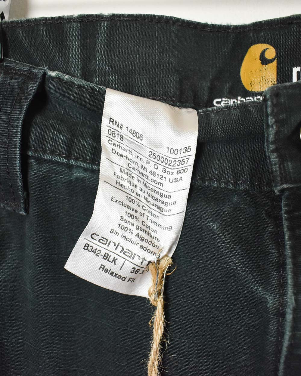 Black Carhartt Double Knee Carpenter Cargo Jeans - W36 L33