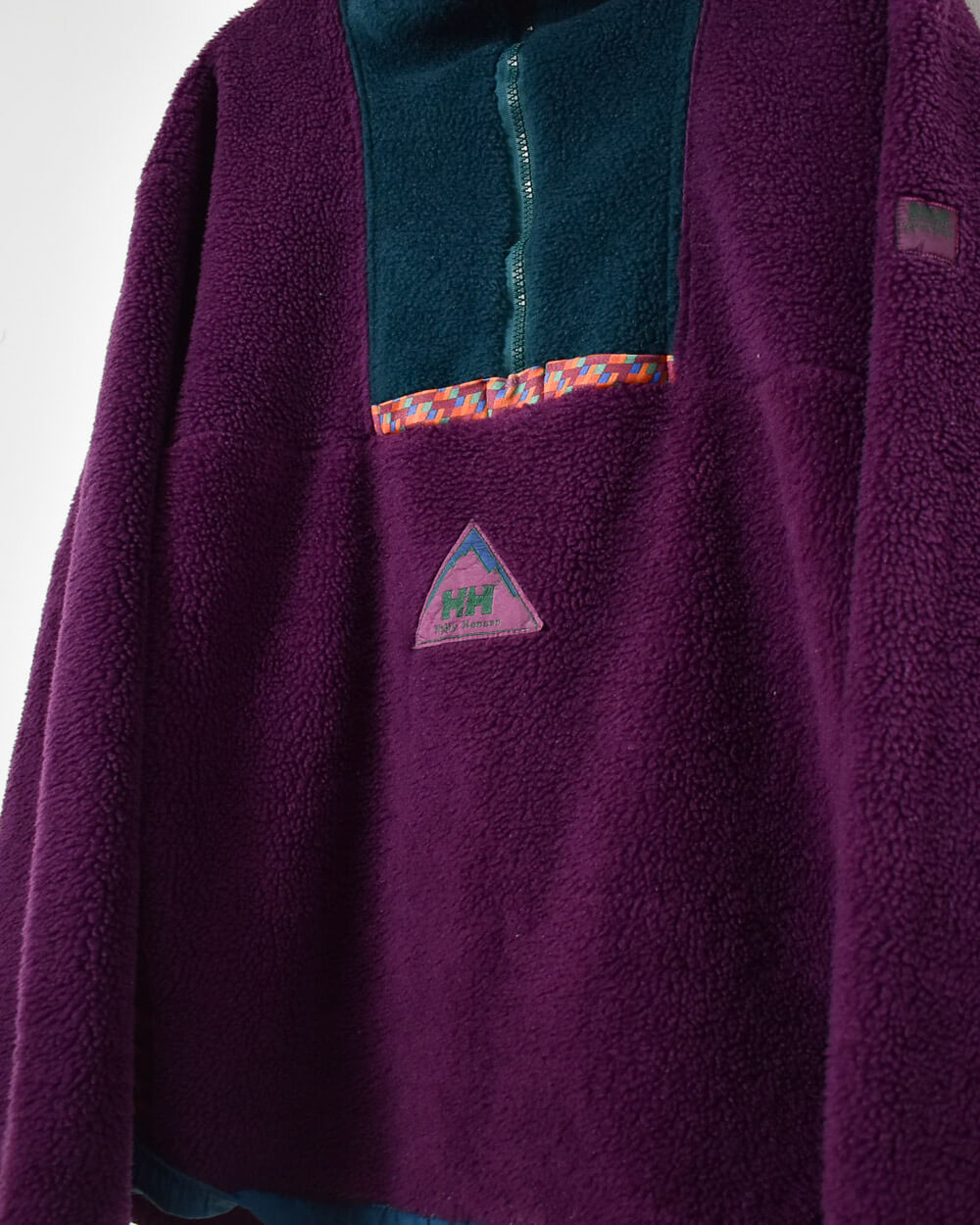 Purple Helly Hansen 1/2 Zip Colour Block Fleece - Large