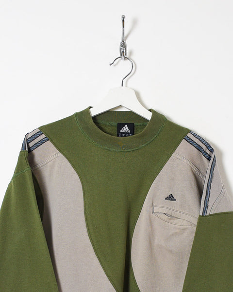 Vintage 00s Cotton Mix Colour-Block Green Adidas Rework - Medium– Domno Vintage