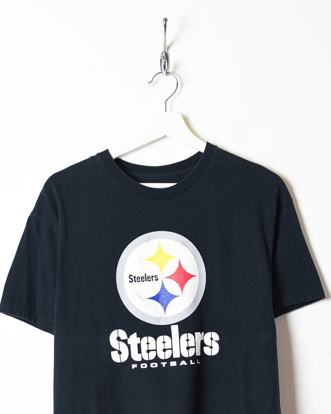 Pittsburgh Steelers NFL Team Apparel Black on Black Heavy Weight Tee