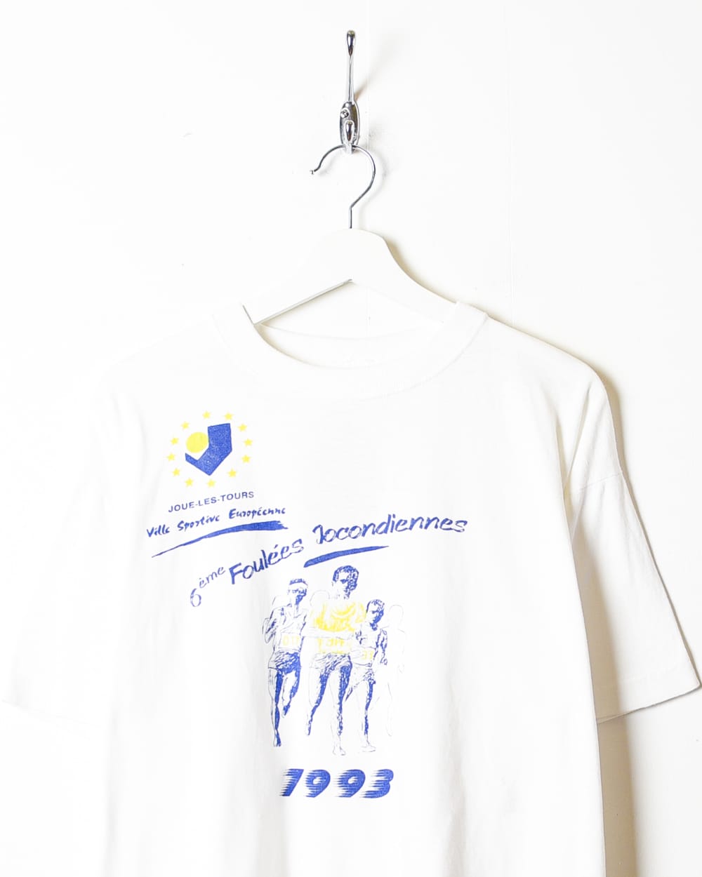 White 1993 European Running Championship Single Stitch T-Shirt - Medium