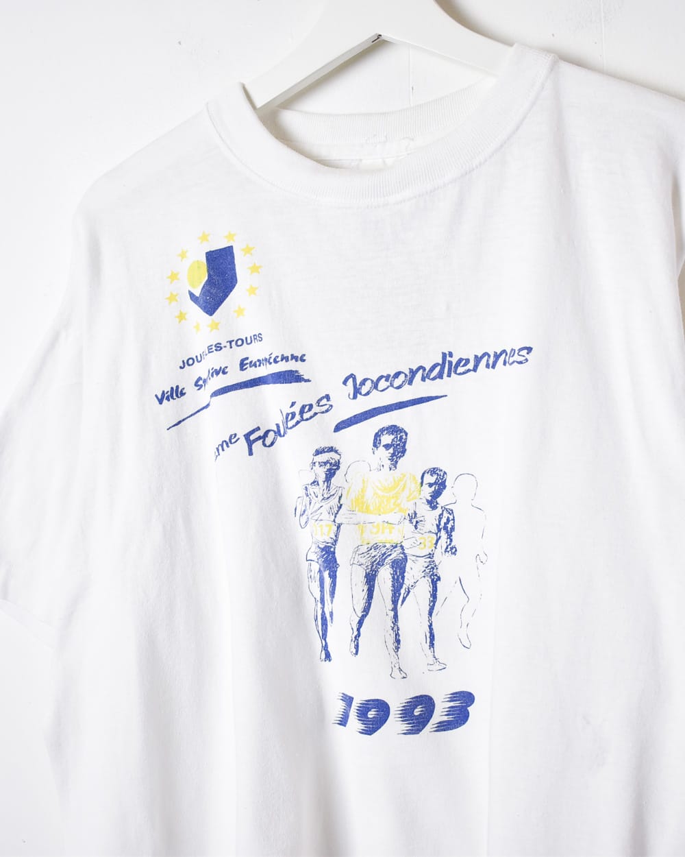 White 1993 European Running Championship Single Stitch T-Shirt - Medium