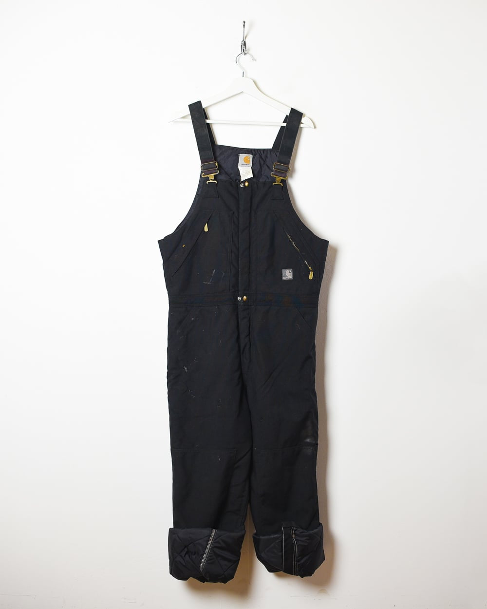 Black Carhartt Quilted Carpenter Dungarees - W40 L30