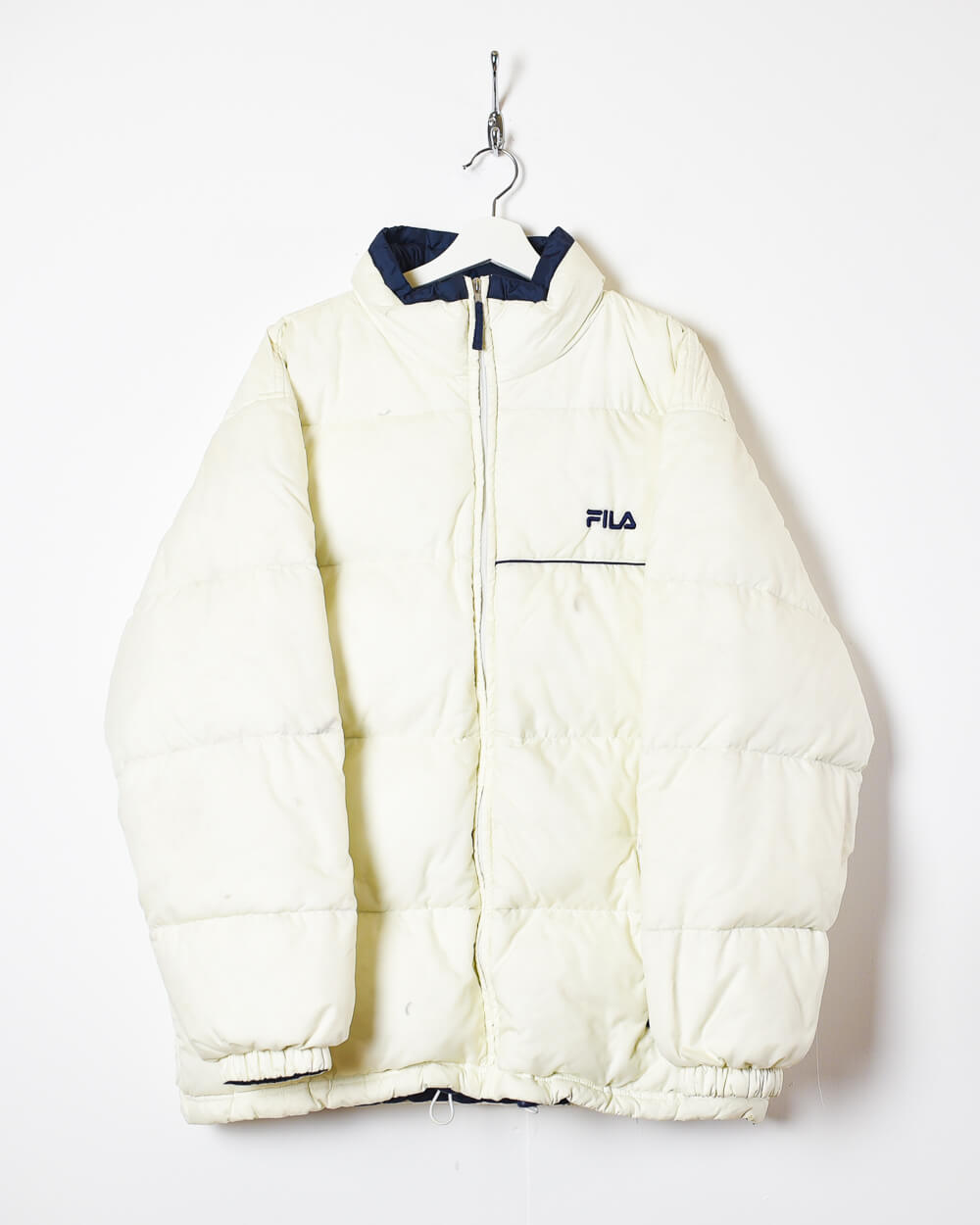 Vintage 00s White Fila Puffer Jacket - X-Large – Domno Vintage