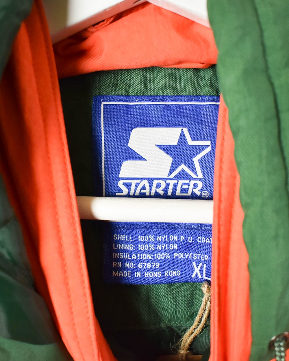 Green Starter Miami Hurricanes 1/4 Zip Hooded Quilted Jacket - X-Large