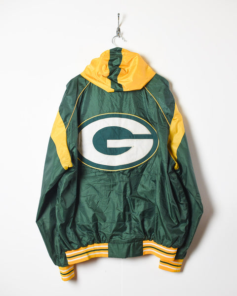 Vintage 00s Green NFL Green Bay Packers Hooded Windbreaker Jacket