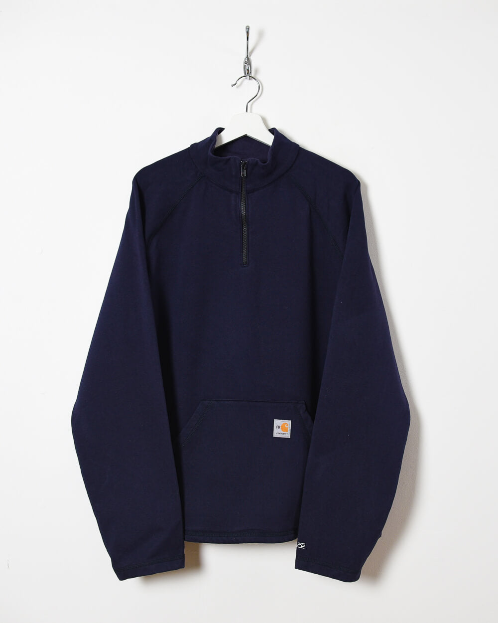 Navy Carhartt Fire Resistant 1/4 Zip Sweatshirt - Large