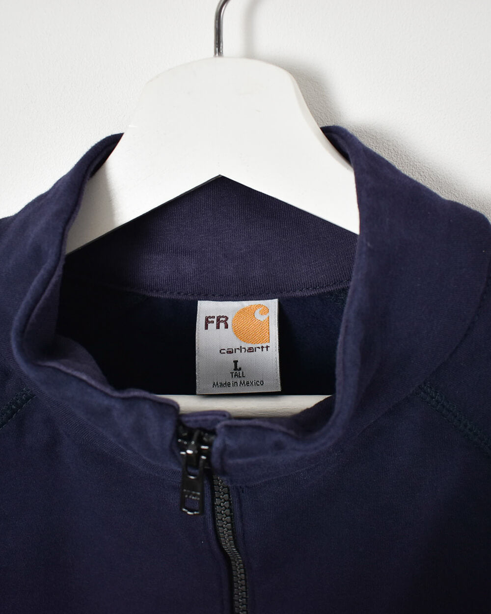 Navy Carhartt Fire Resistant 1/4 Zip Sweatshirt - Large