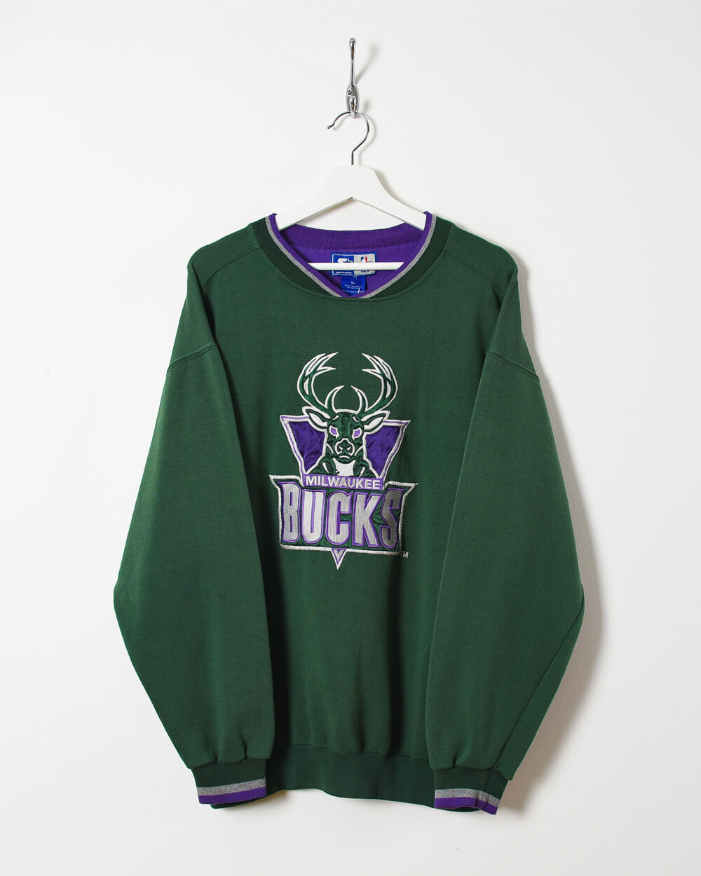 Green Starter Milwaukee Bucks Sweatshirt - Large