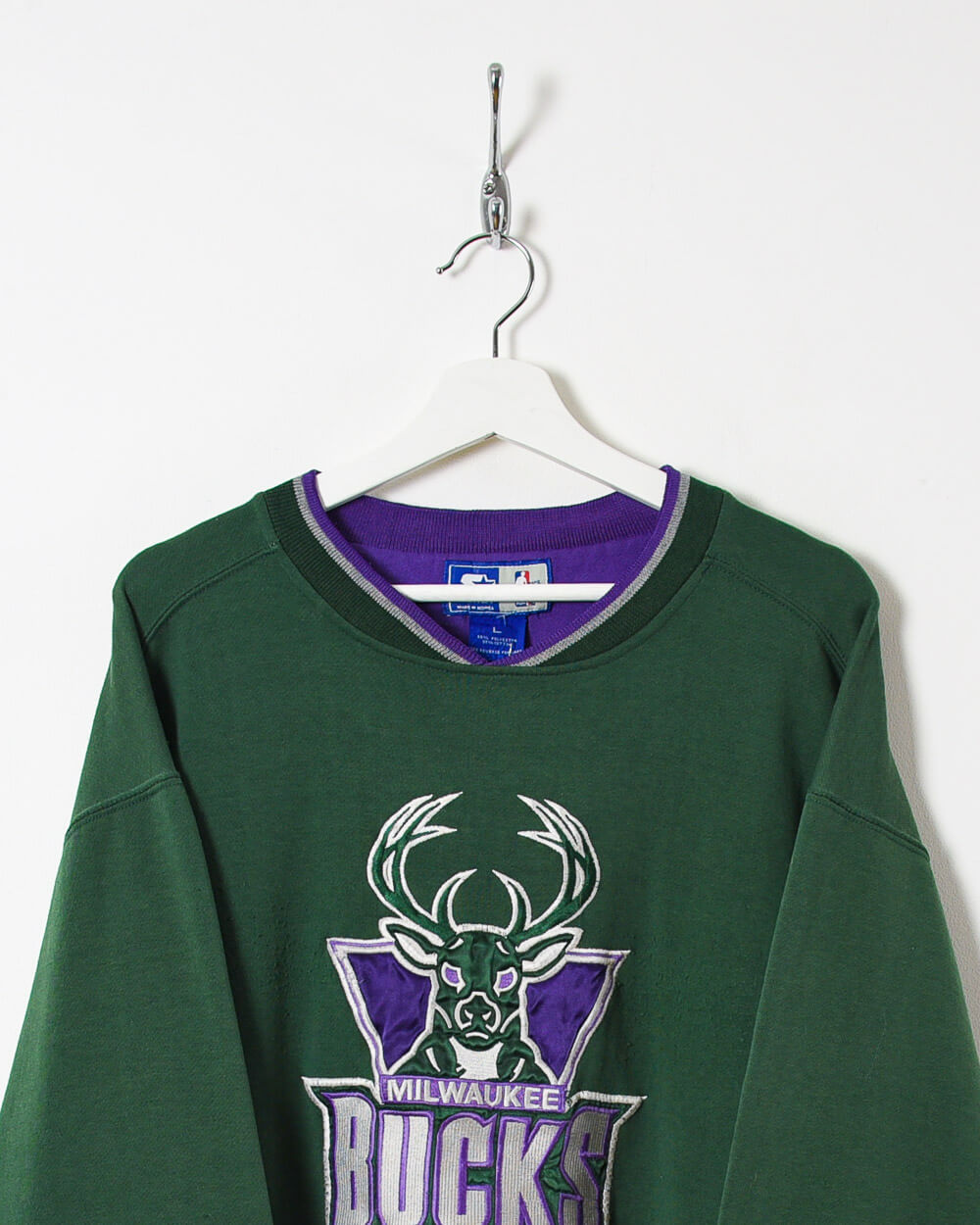 Green Starter Milwaukee Bucks Sweatshirt - Large