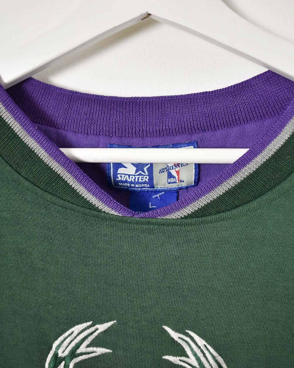 Green Starter Milwaukee Bucks Sweatshirt - Large