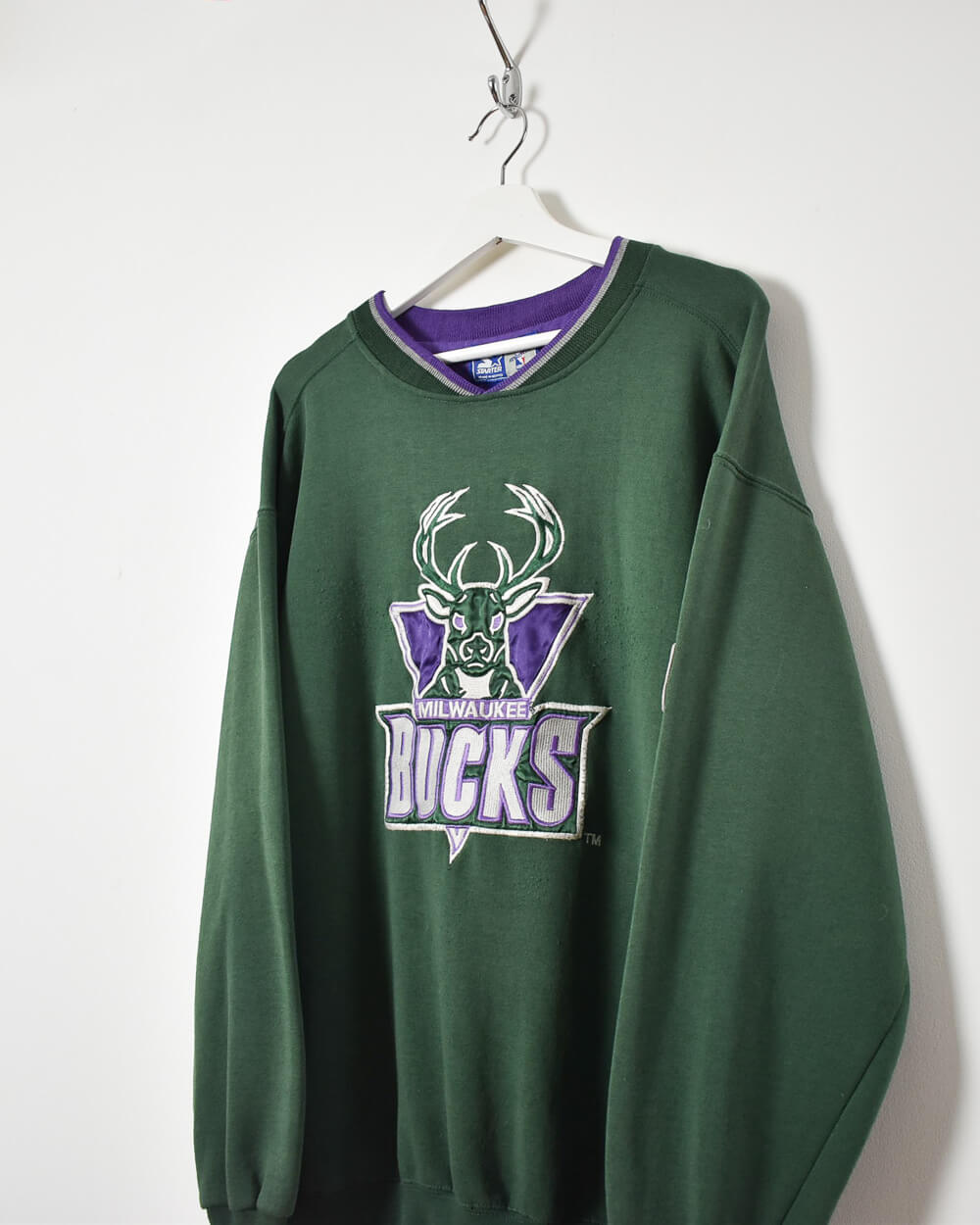 Green Starter Milwaukee Bucks Sweatshirt - Large