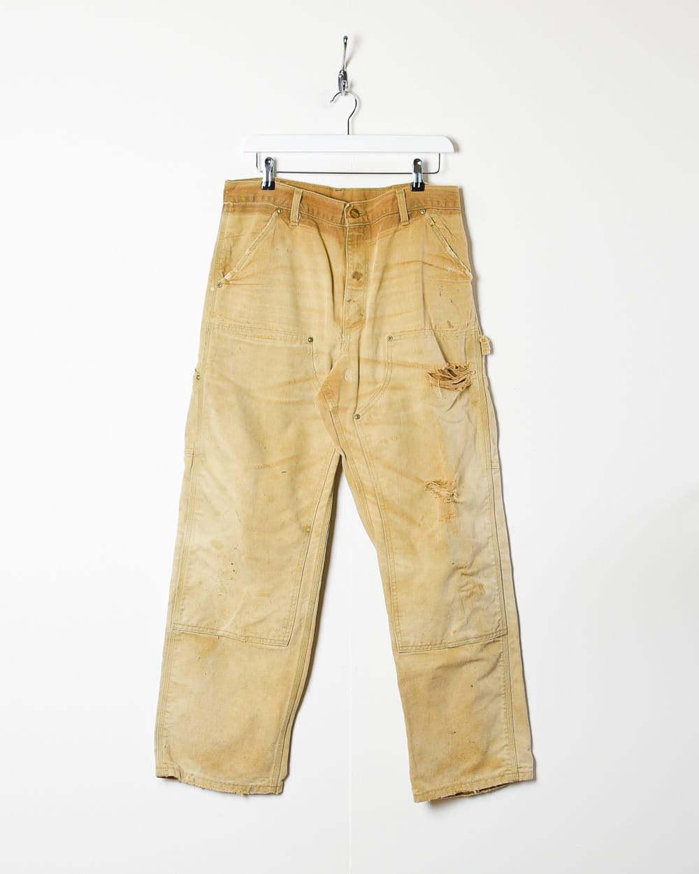 Neutral Carhartt Distressed Double Knee Carpenter Jeans - W32 L30
