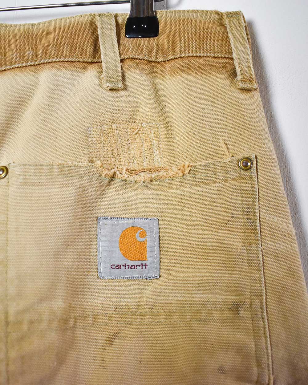 Neutral Carhartt Distressed Double Knee Carpenter Jeans - W32 L30
